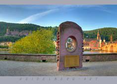 Postkarte  Heidelberger Liebesstein am Morgen